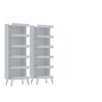 Manhattan Comfort 140GMC1 Rockefeller 2-Piece Shoe Storage Rack with 12 Shelves in White